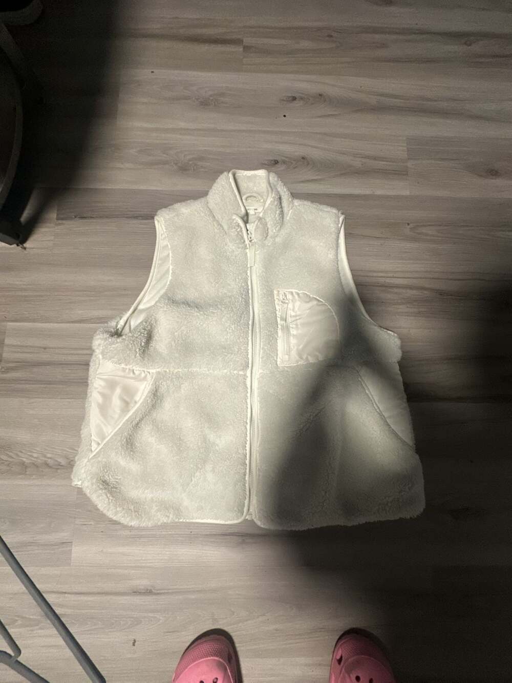 Maurices Women's Ivory Teddy Fleece Full-Zip Vest